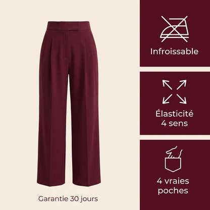 Hanara™ | Pantalon de tailleur taille haute — infroissable, élasticité 4 sens