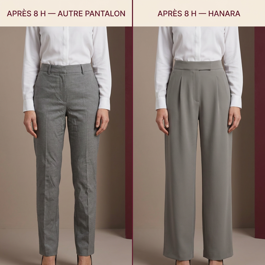 Hanara™ | Pantalon de tailleur taille haute — infroissable, élasticité 4 sens