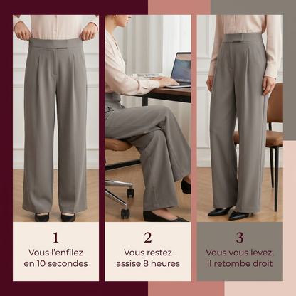 Hanara™ | Pantalon de tailleur taille haute — infroissable, élasticité 4 sens