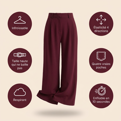 Hanara™ | Pantalon de tailleur taille haute — infroissable, élasticité 4 sens