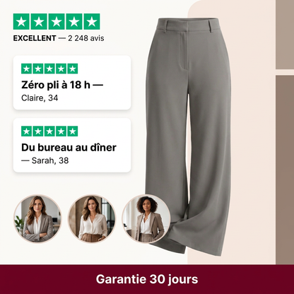 Hanara™ | Pantalon de tailleur taille haute — infroissable, élasticité 4 sens